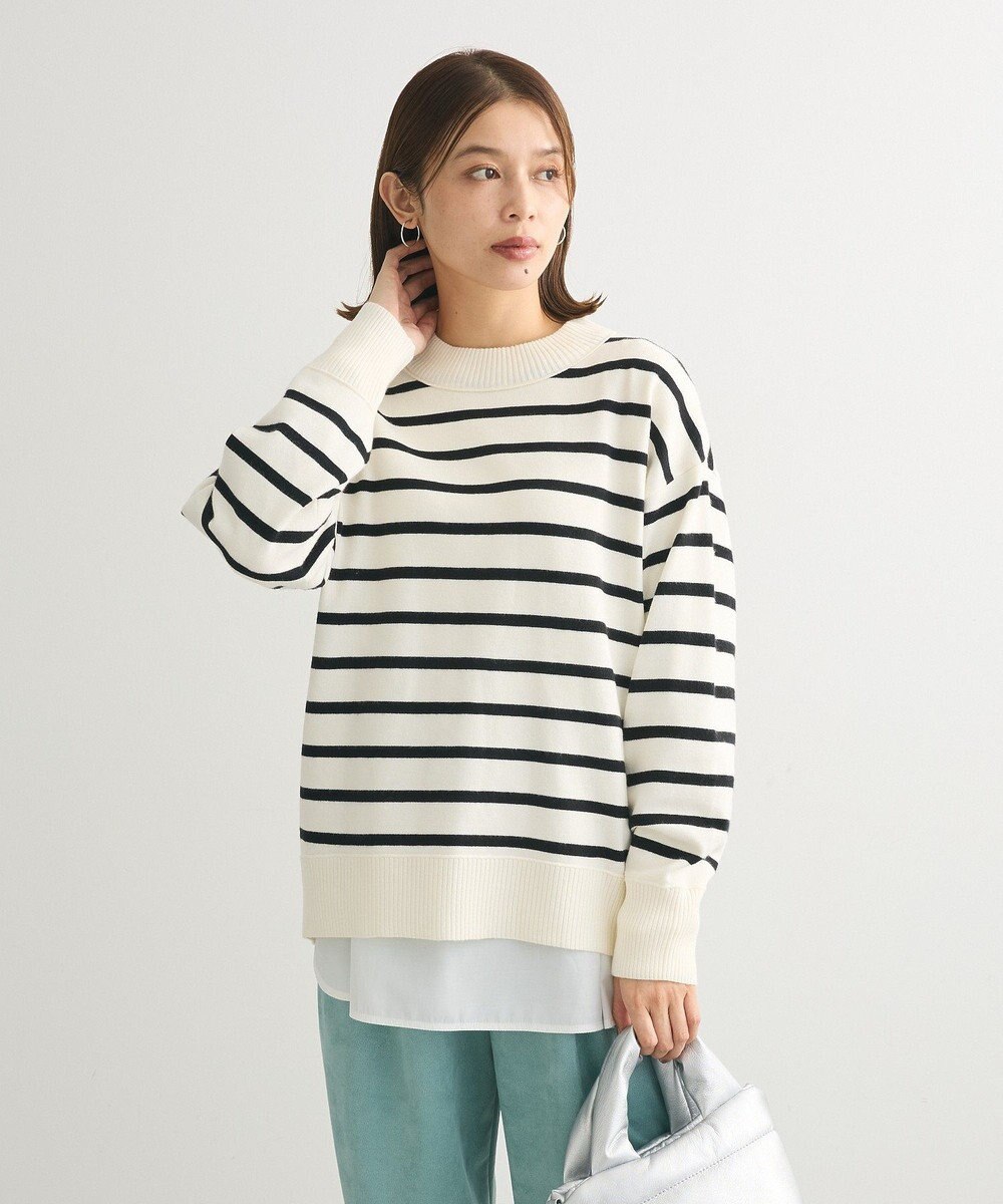 Green Parks もちやわモックネックニットプルオーバー 