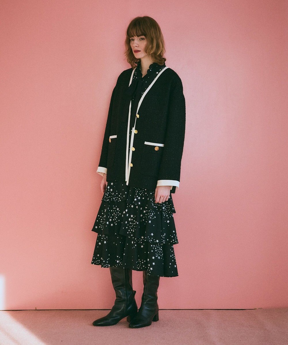 GRACE CONTINENTAL ツイードトリミングジャケット 