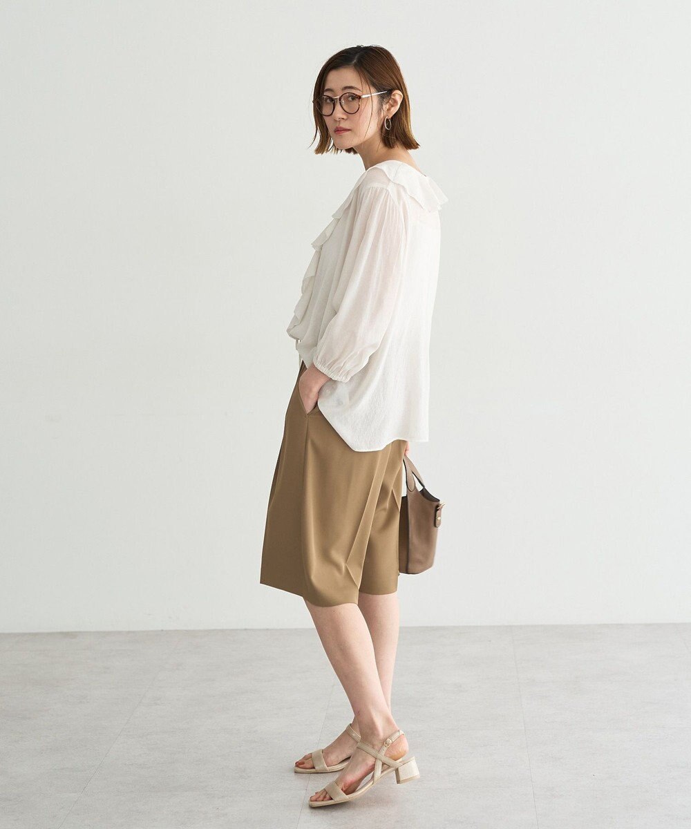 YECCA VECCA ラッフルリボンシアーブラウス 