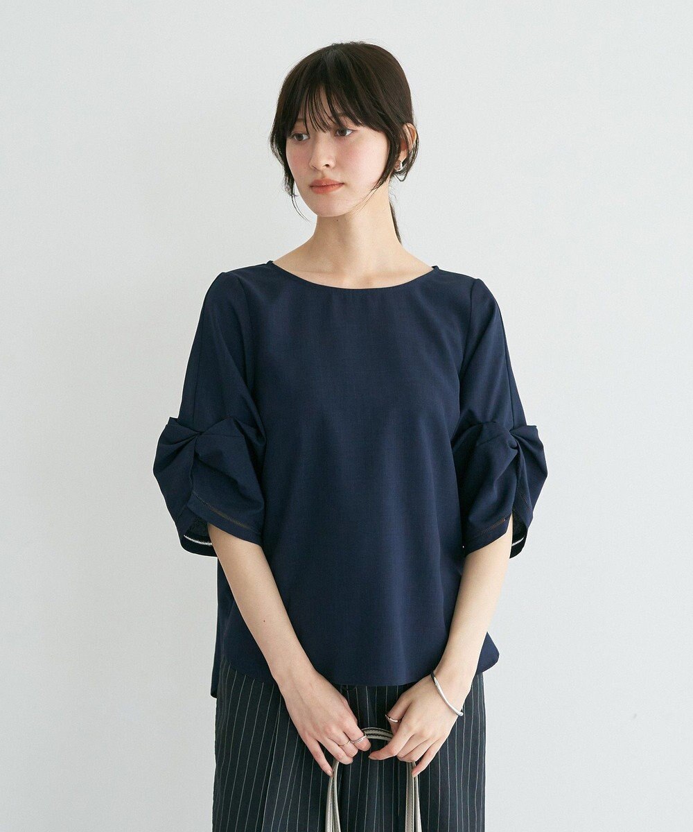 YECCA VECCA ハシゴレースタックスリーブブラウス 