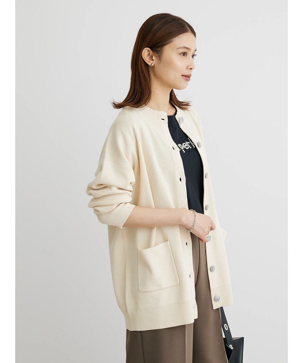 Green Parks ミドル丈モックネックカーディガン 