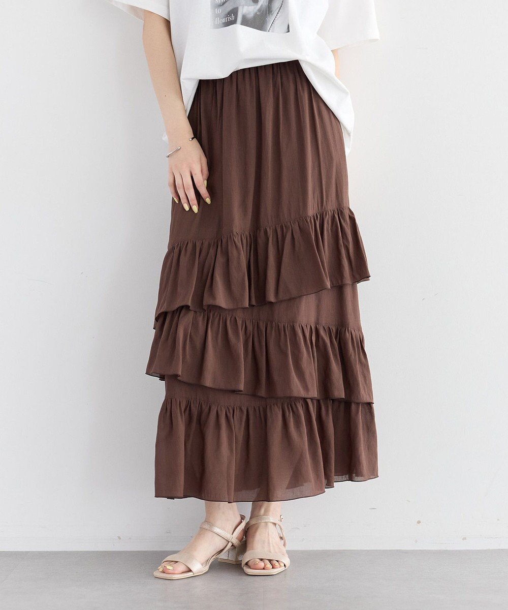 YECCA VECCA アシメラッフルスカート 