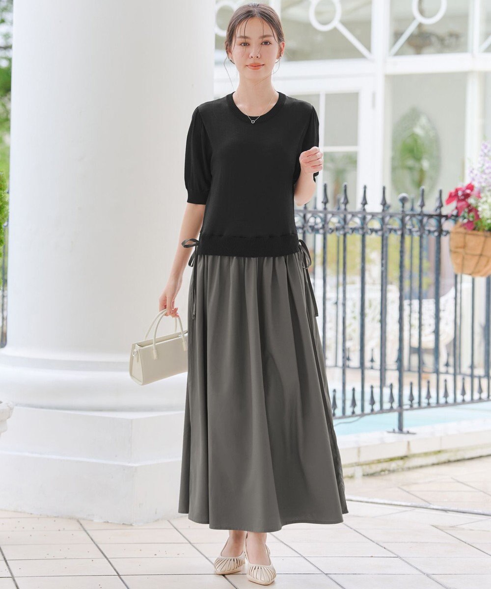 Tiaclasse L 【洗える】ニットドッキングワンピース 