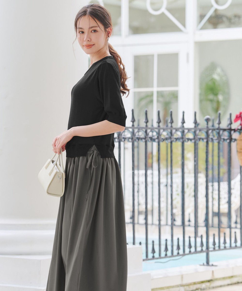 Tiaclasse L 【洗える】ニットドッキングワンピース 