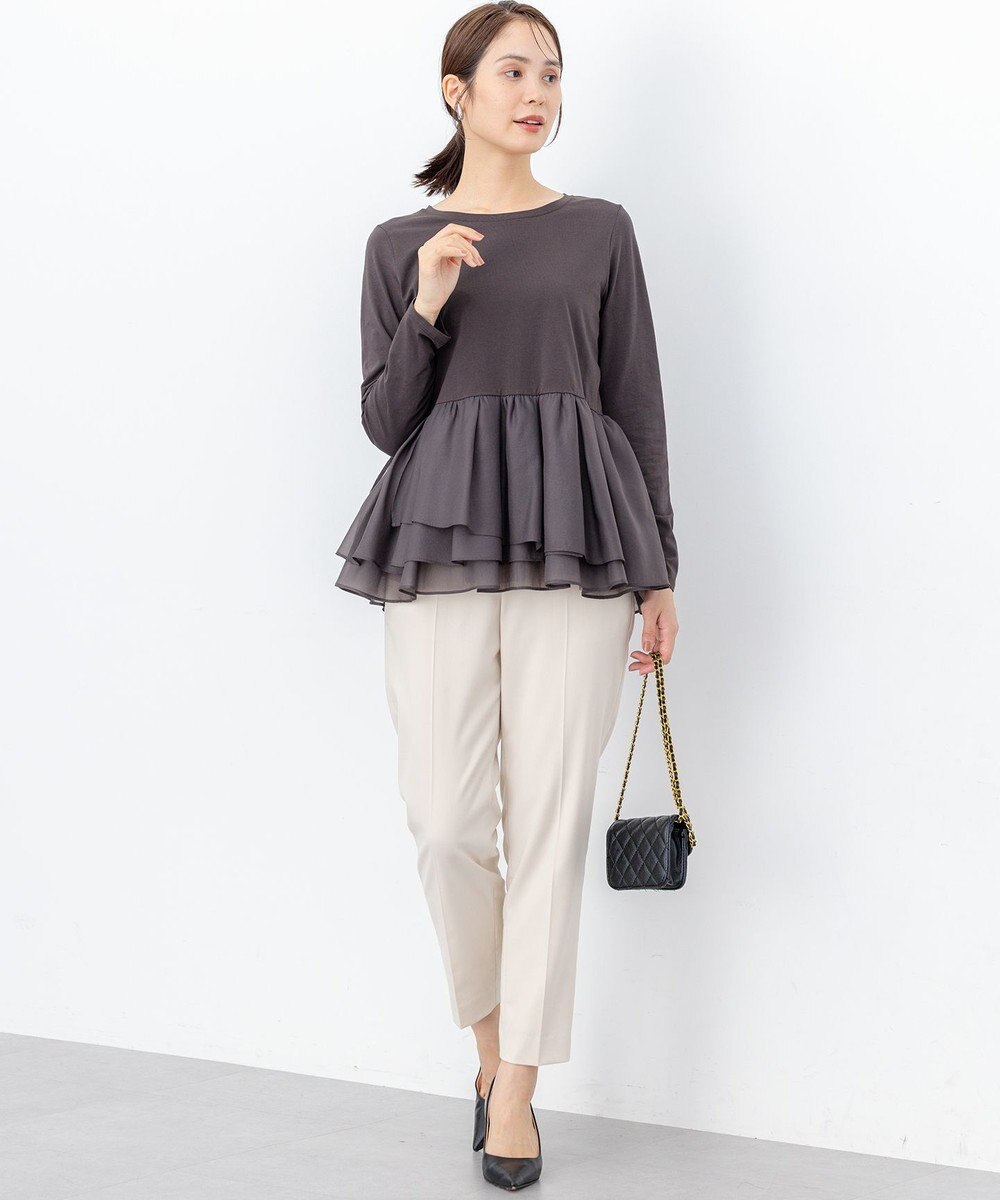 組曲 オーガンジーコンビ ロングTシャツ 