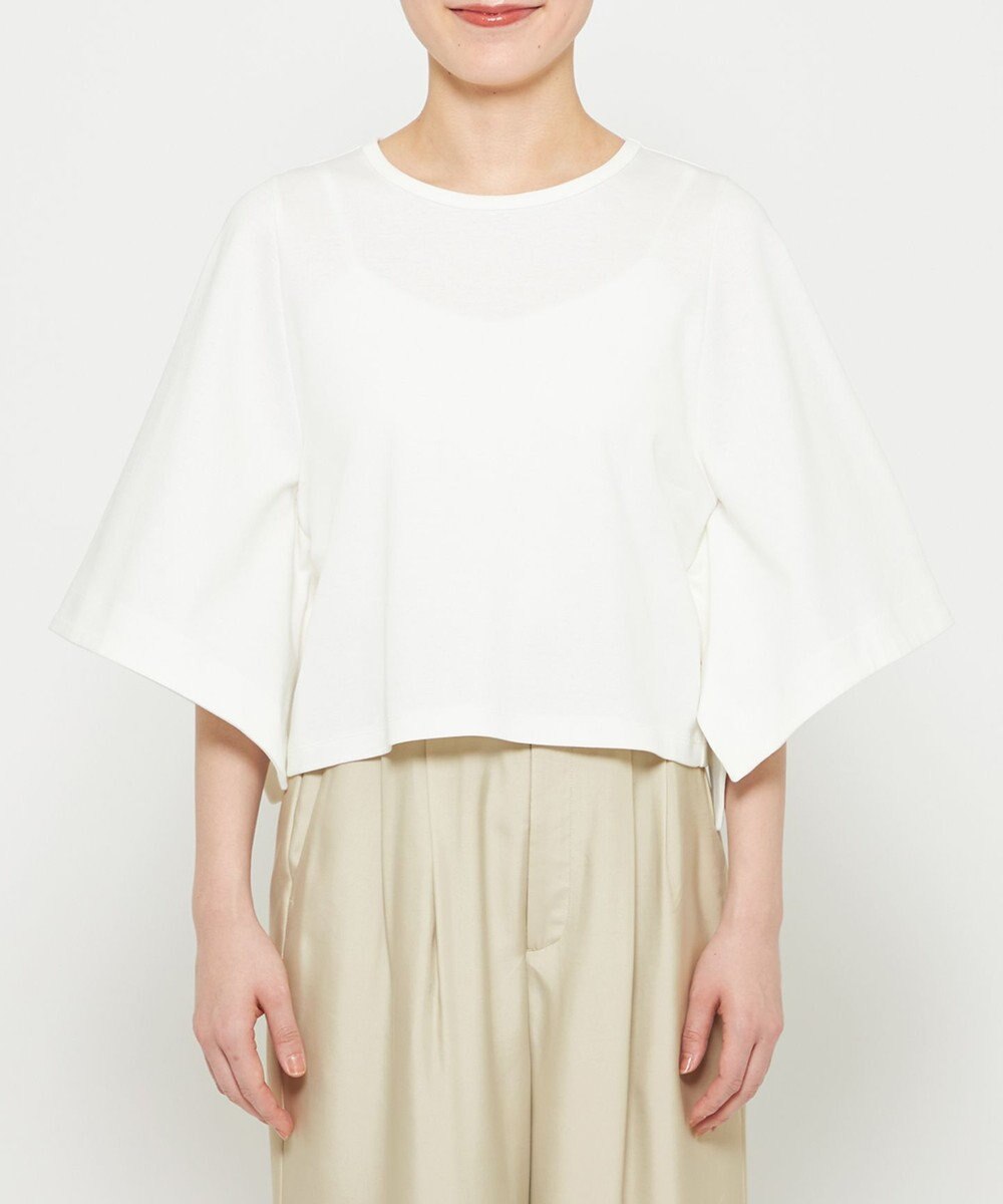 uncrave ダブルフェイスジャージー ハンカチスリーブトップス 