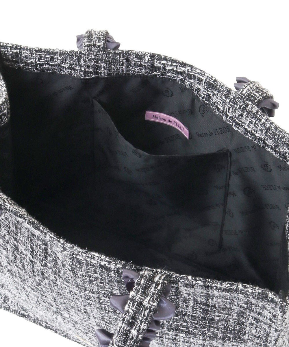 Maison de FLEUR EC限定ツイードフリルスクエアトートMバッグ 