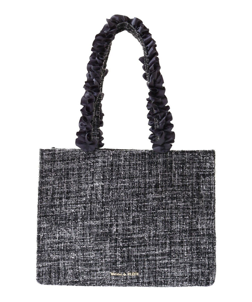 Maison de FLEUR EC限定ツイードフリルスクエアトートMバッグ 