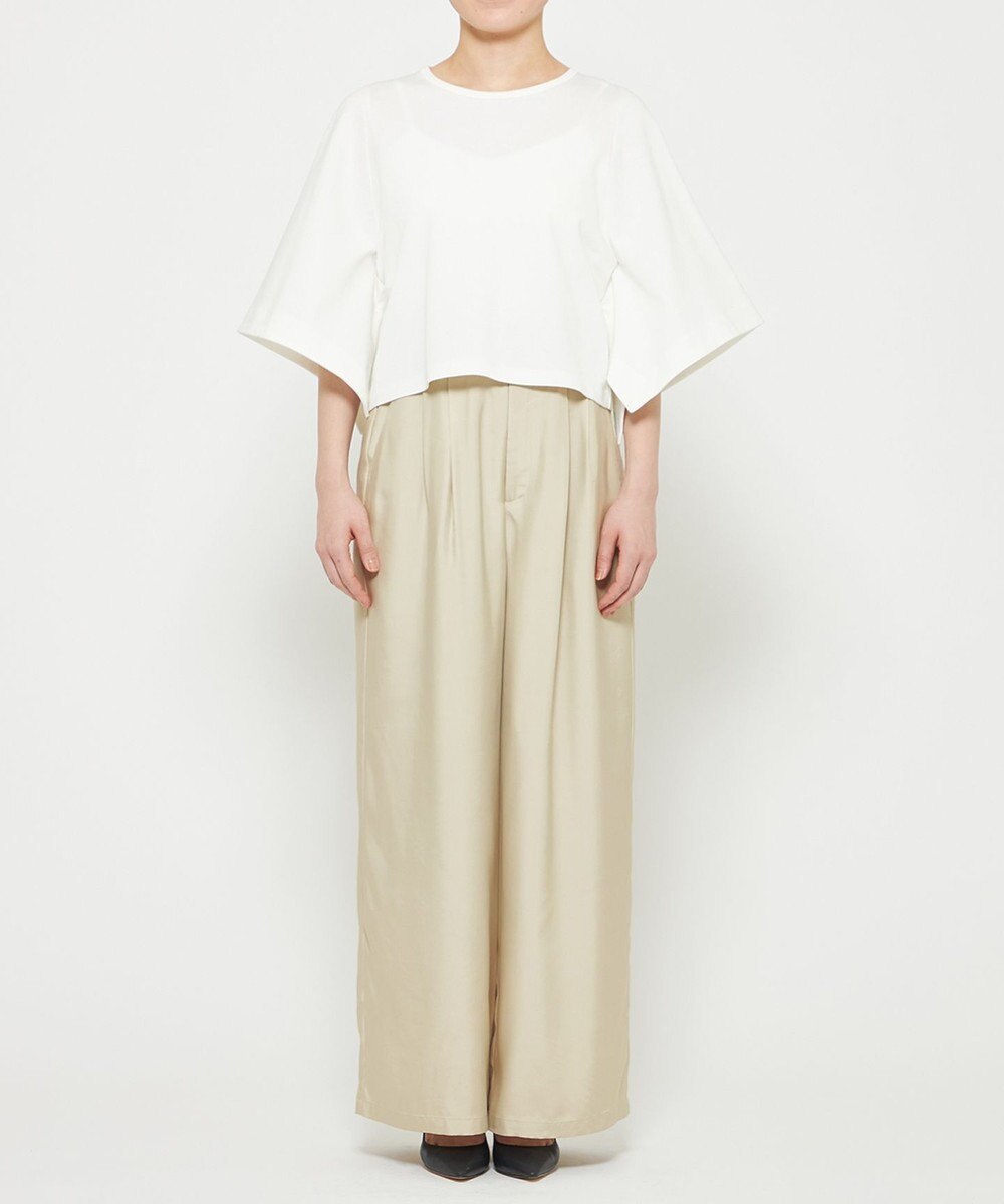 uncrave ダブルフェイスジャージー ハンカチスリーブトップス 