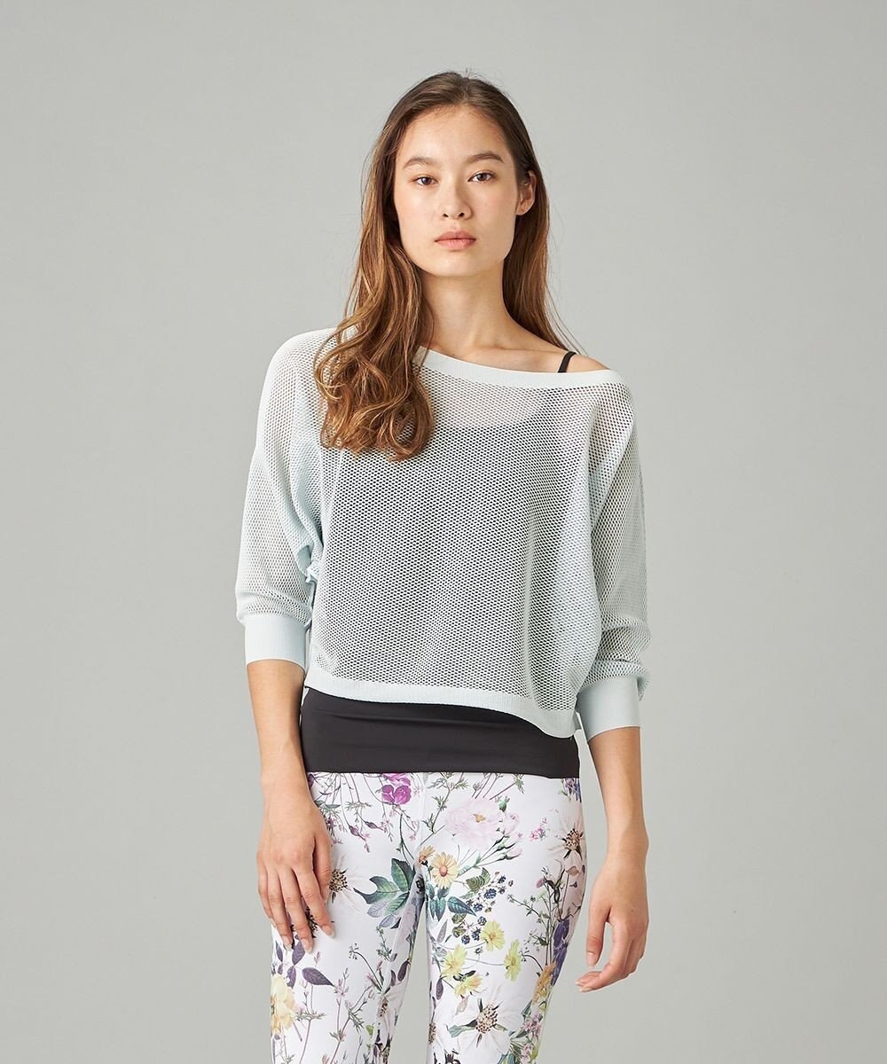 Chacott 【ノーソーイングニット】7分袖メッシュニットTシャツ 