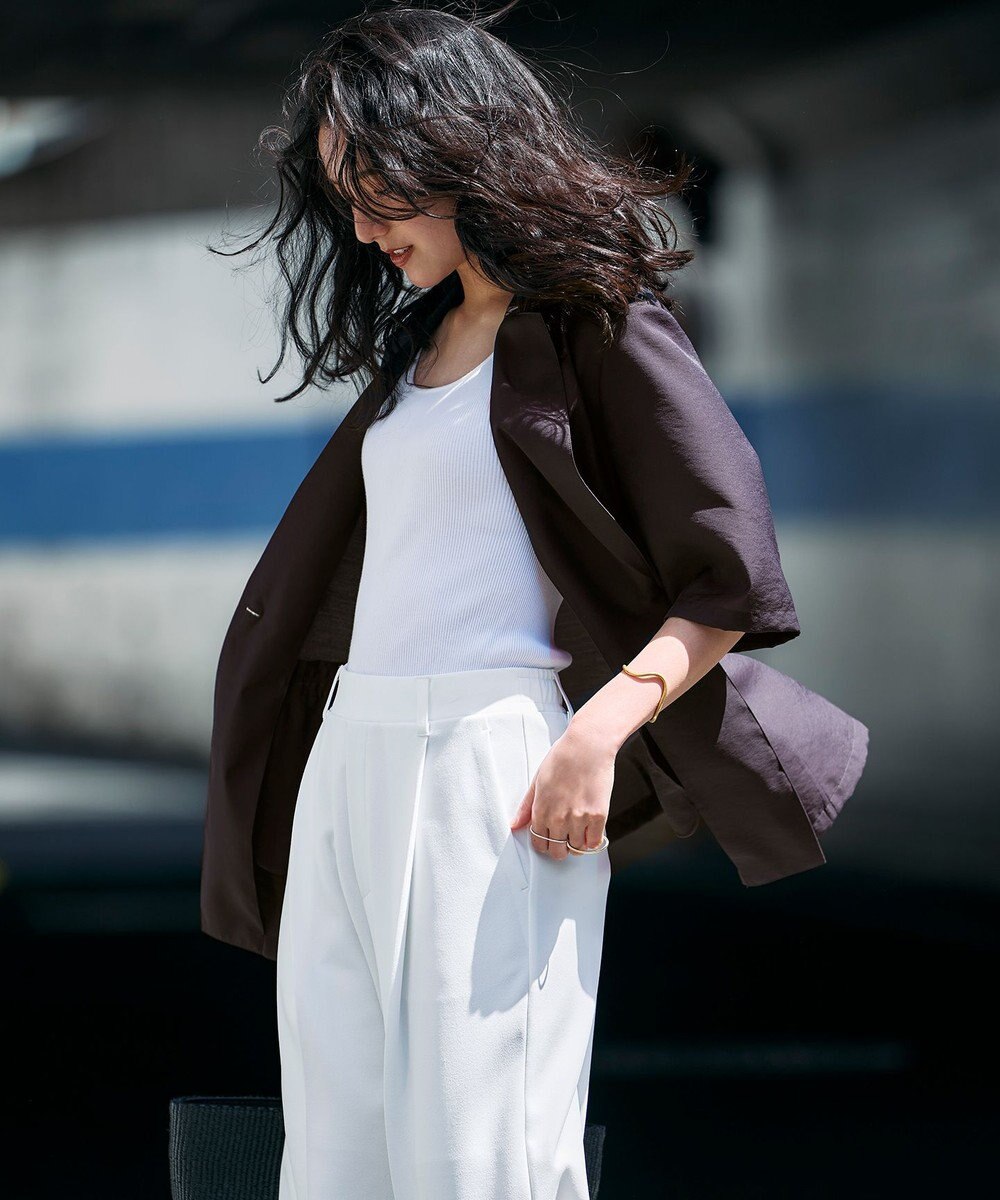 23区 【Oggi6月号掲載/速乾性/接触冷感】シアータンブラー ハーフスリーブ ジャケット 