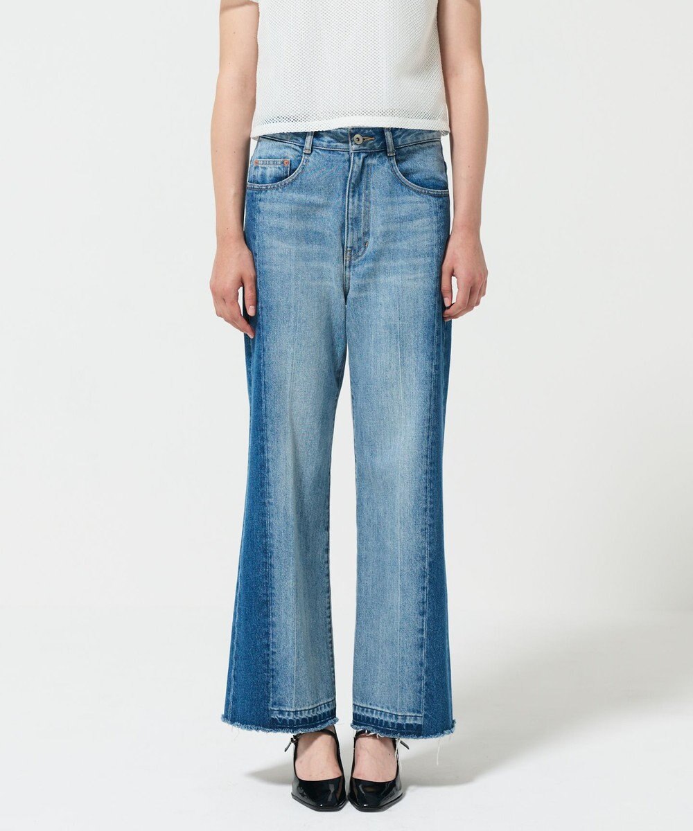 GRACE CONTINENTAL サイド切替フレアデニムパンツ 