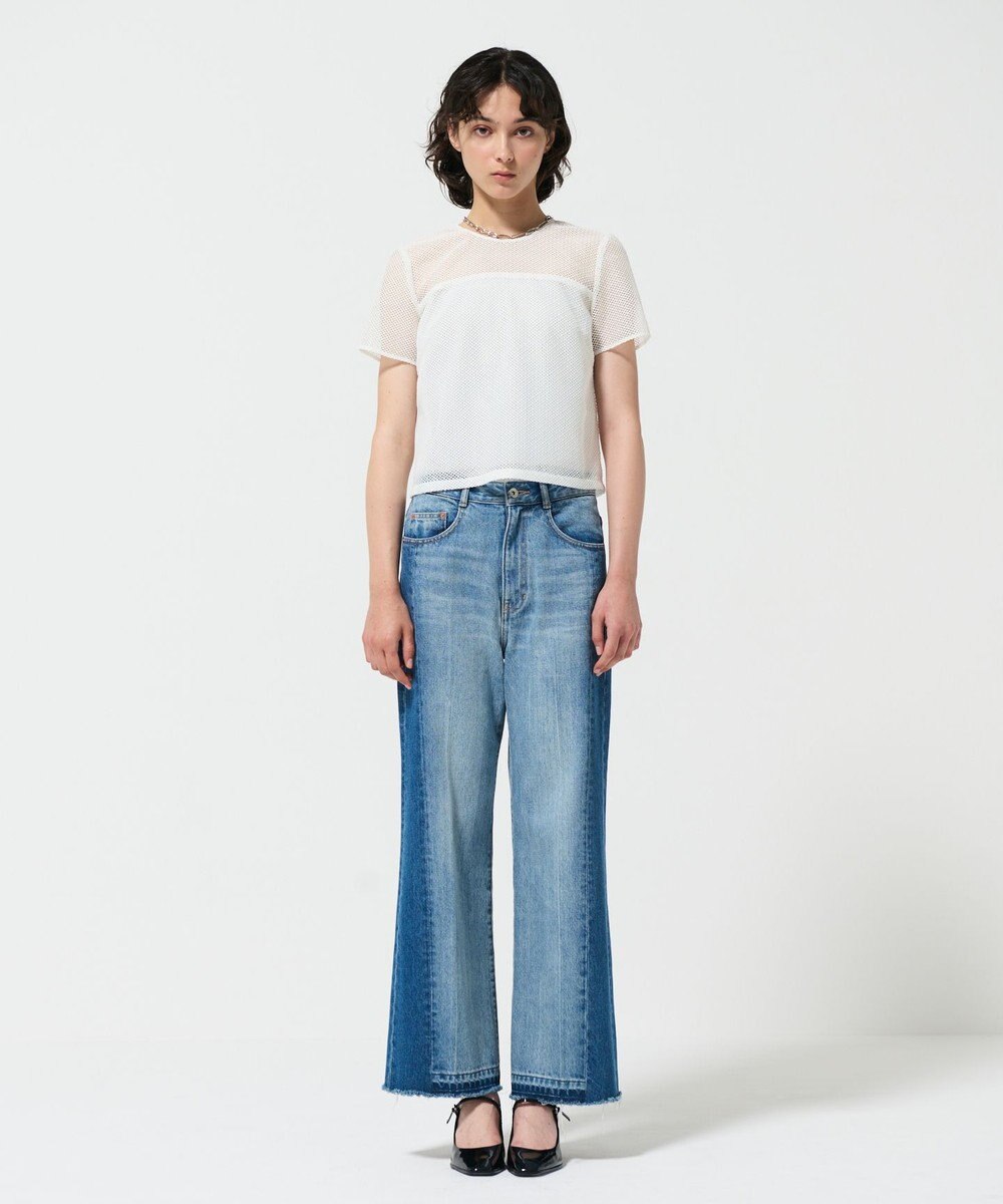 GRACE CONTINENTAL サイド切替フレアデニムパンツ 