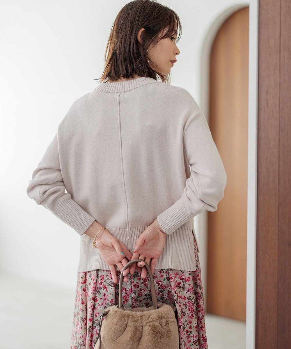 組曲 コットンカシミヤ混 クルーネックニット 