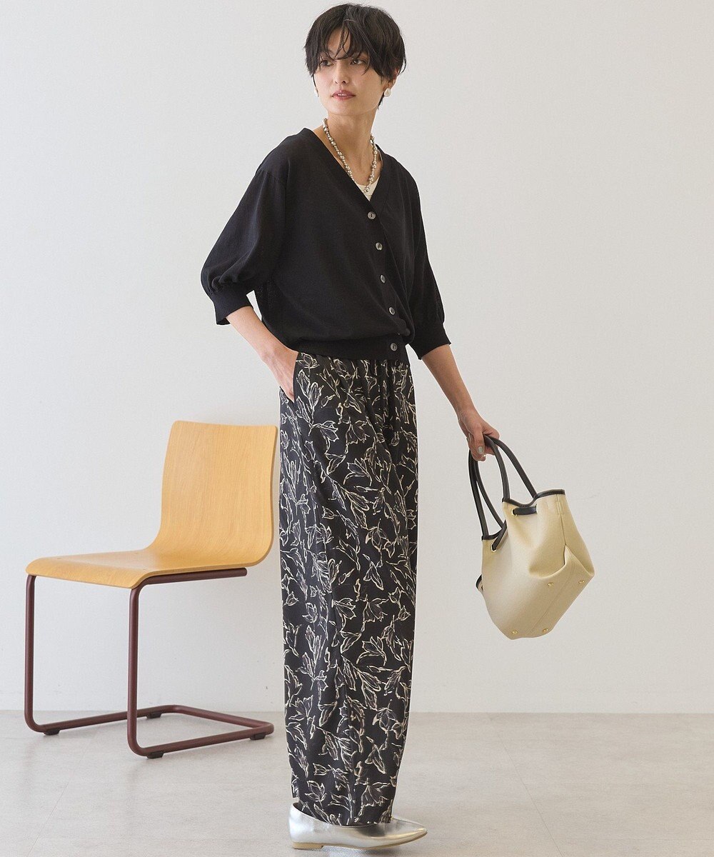 AMERICAN HOLIC 5分袖シアーVネックニットカーディガン 