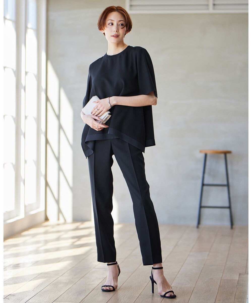 ICB 【接触冷感・UVケア・速乾・洗える】FluidBackSatin ドロストパンツ 