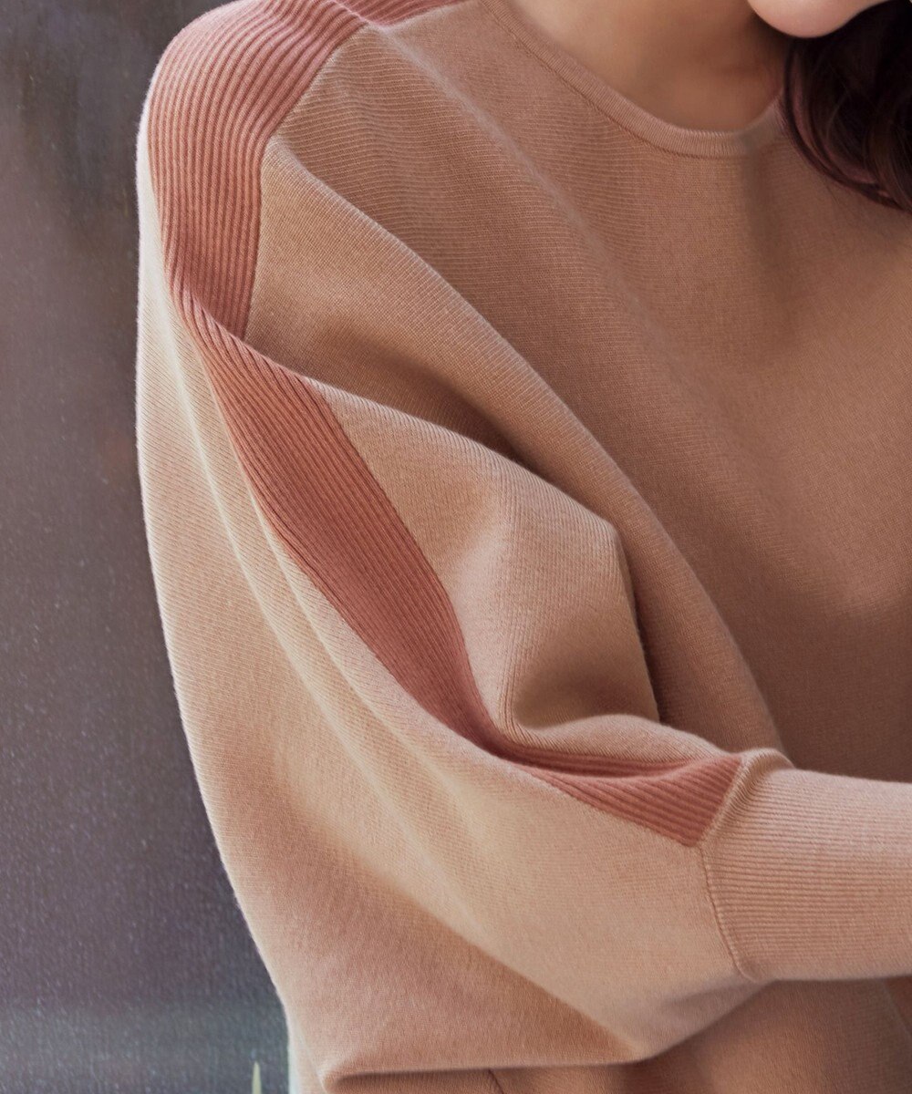 Tiaclasse 【洗える】配色ドルマンニットチュニック 