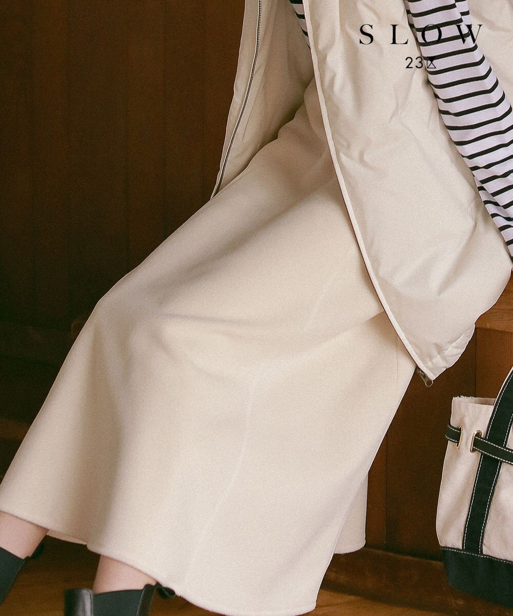 23区 【SLOW/セットアップ対応】マイクロエコフリース フレア スカート 