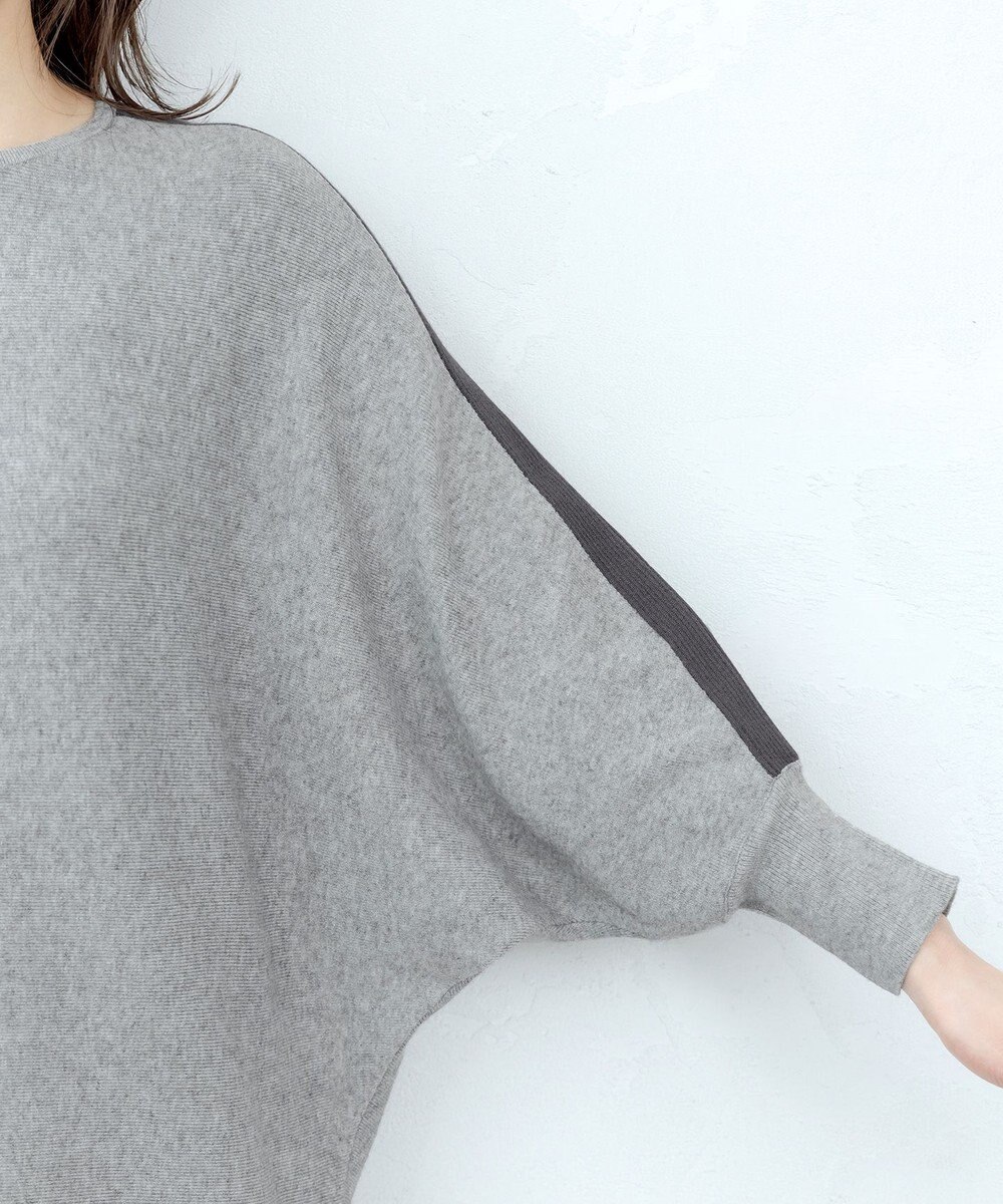 Tiaclasse 【洗える】配色ドルマンニットチュニック 