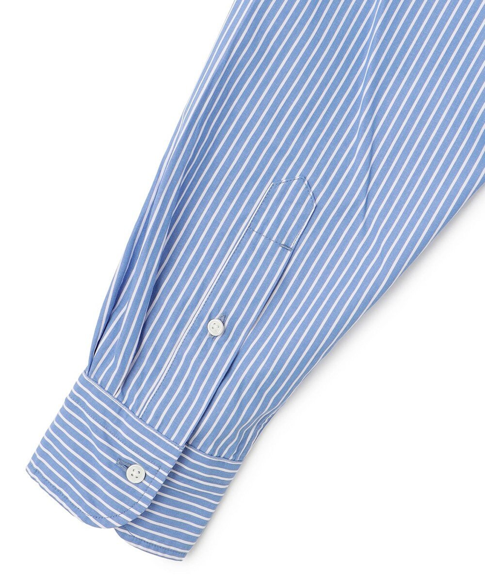 J.PRESS MEN パッチフラップ マルチストライプ バンドカラーシャツ 