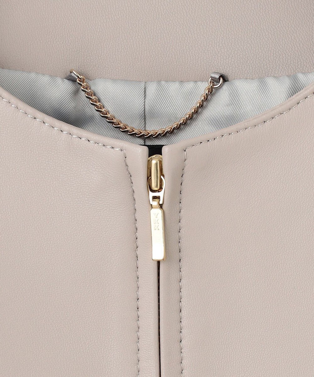 23区 ラムレザー ノーカラー ブルゾン 