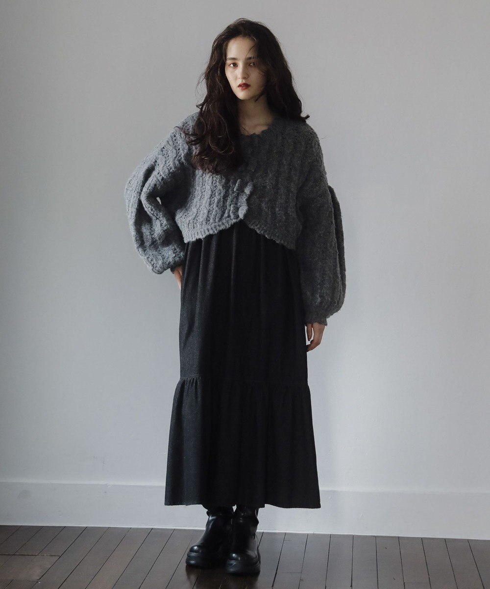 Green Parks ■ＥＳＣＡＲ　リボンボタンクロップドカーディガ 