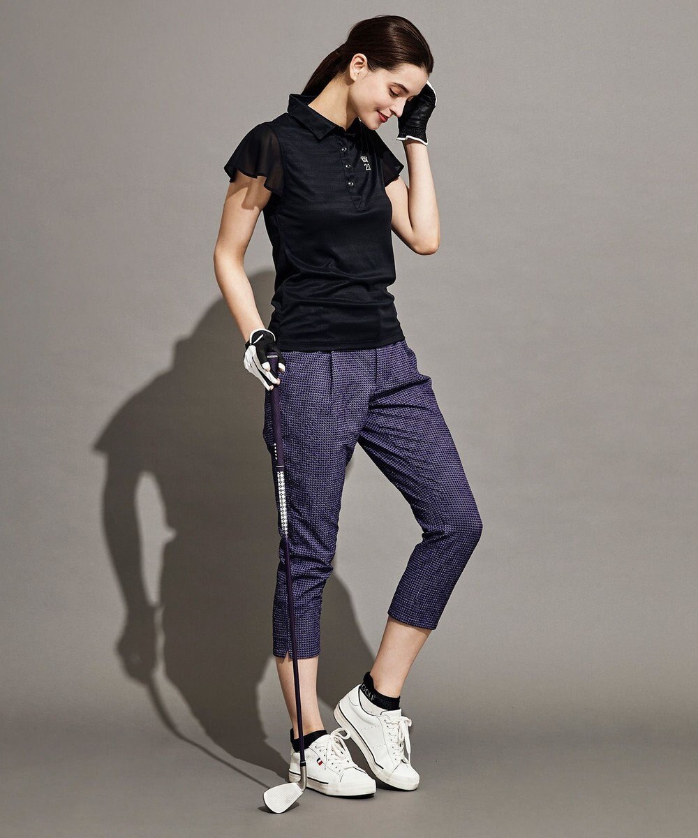 23区GOLF 【WOMEN】【吸汗速乾/日本製】ミラノリブボーダーシャツ 