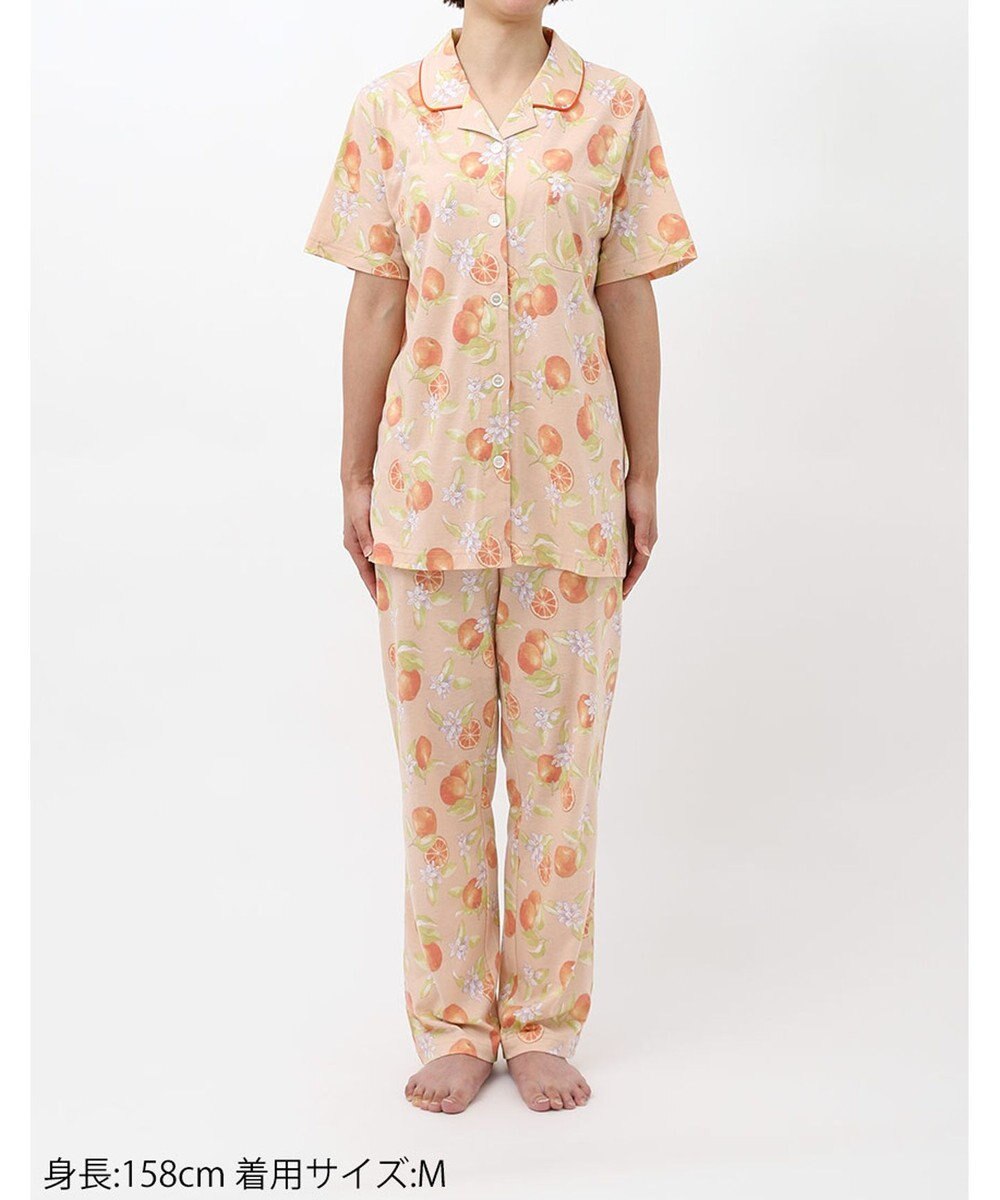 Wing パジャマ 5分袖 半袖 長ズボン 綿混(本体) 天竺素材 レディース EP8077 ウイング／ワコール 