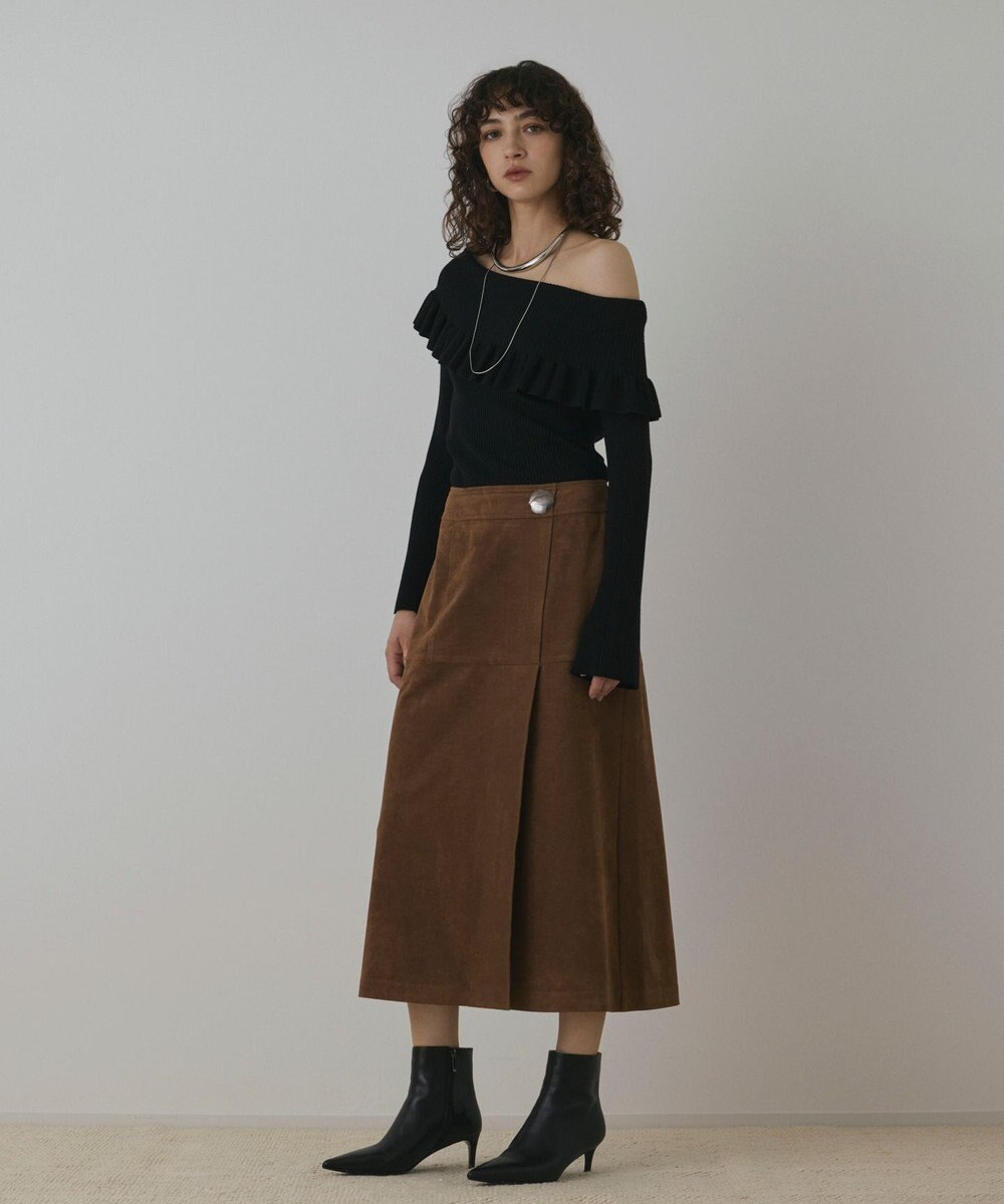 GRACE CONTINENTAL フェイクスウェードフレアスカート 