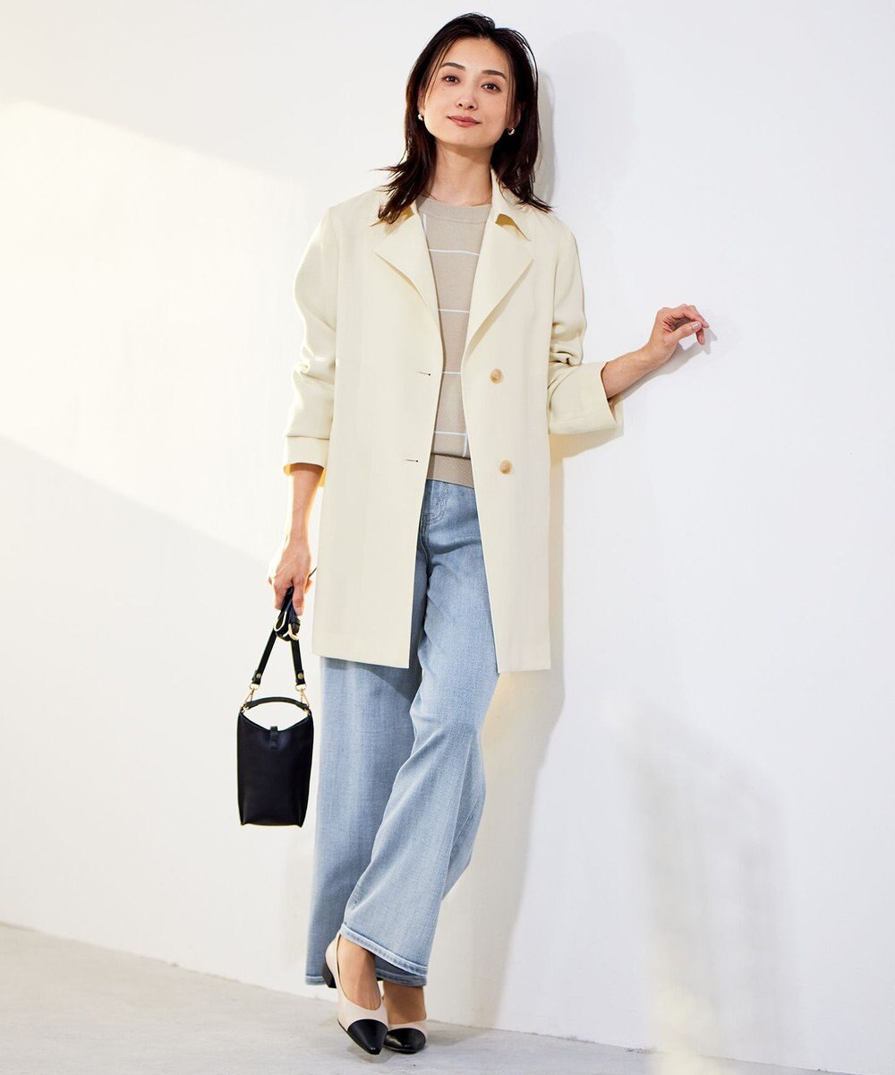 自由区 【WEB限定カラーあり・洗える】コットンナイロンミドルゲージ ニット 