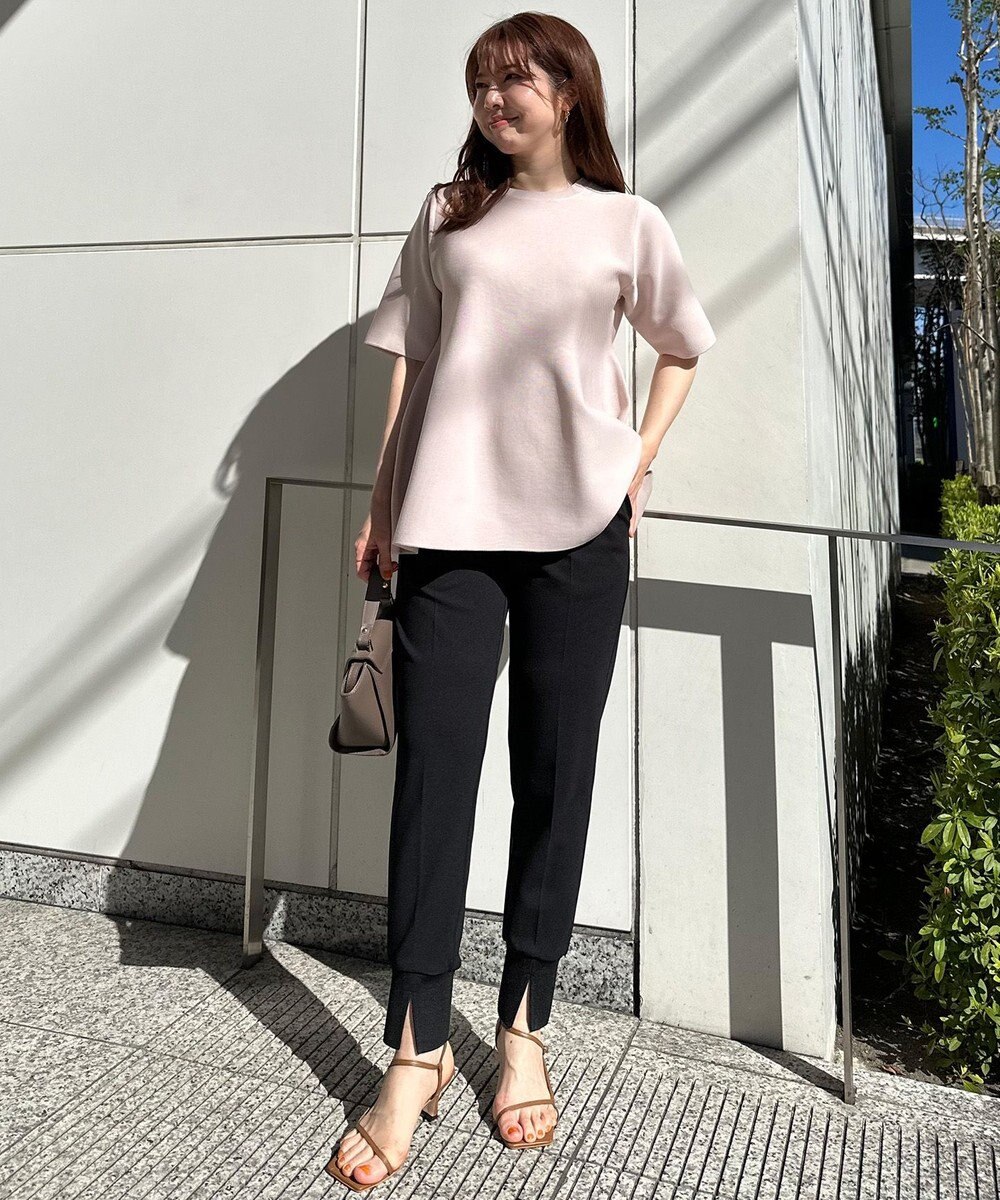 UNFILO ハーフスリーブ ペプラムニット 