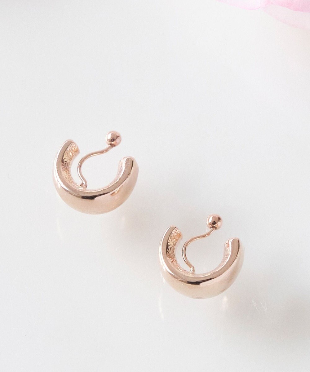 Phoebe 【痛くないシリーズ/金属アレルギー対応】モードミニマルフープライトフィットイヤリング　ローズゴールド 