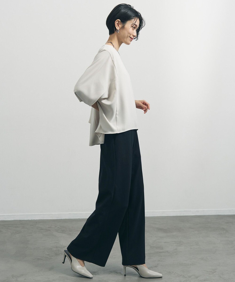 UNFILO 【ウエストゴム/美シルエット/15サイズ展開】BEAUTY MOVE ワイドストレートパンツ 