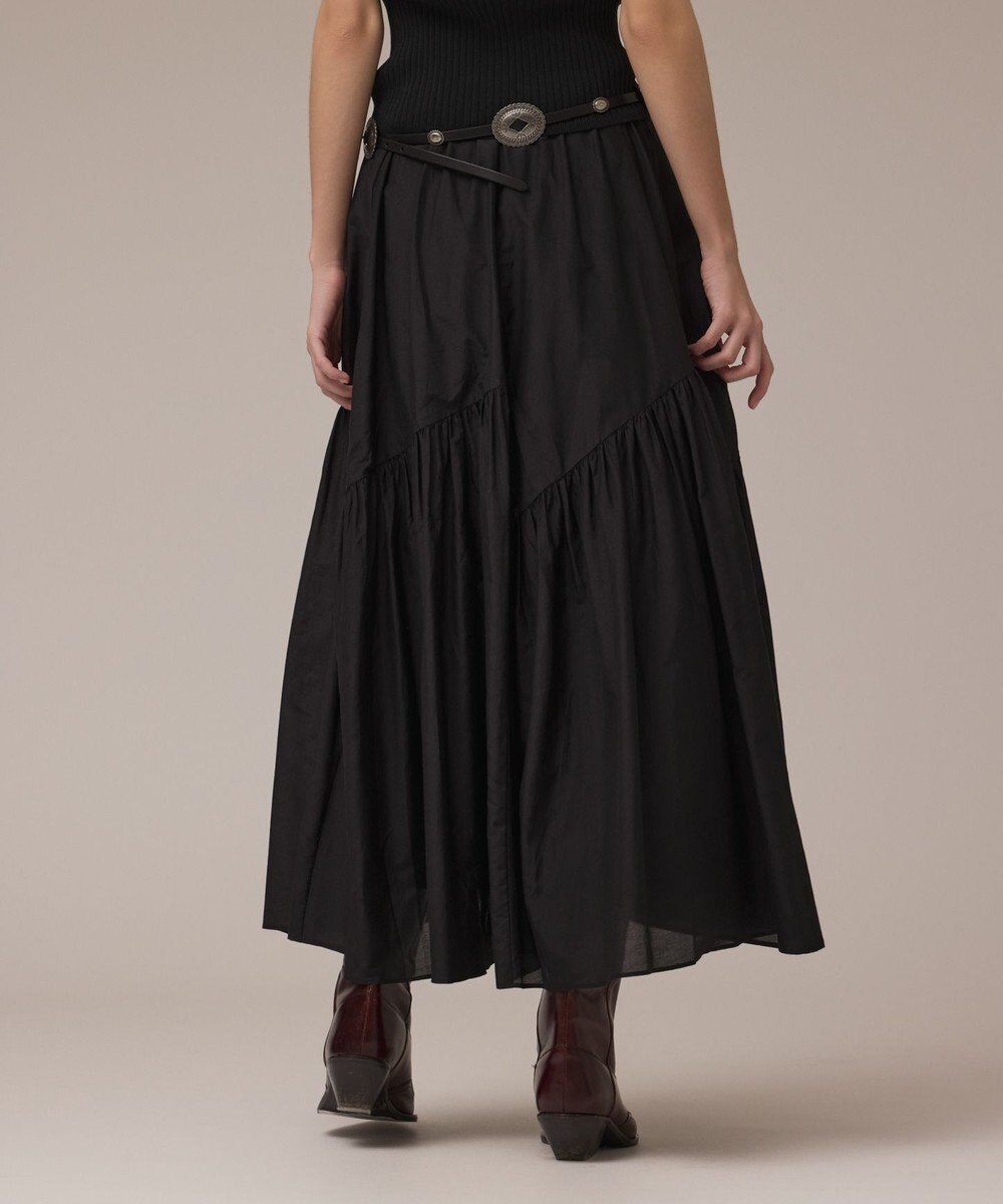 GRACE CONTINENTAL コットンシルクティアードスカート 