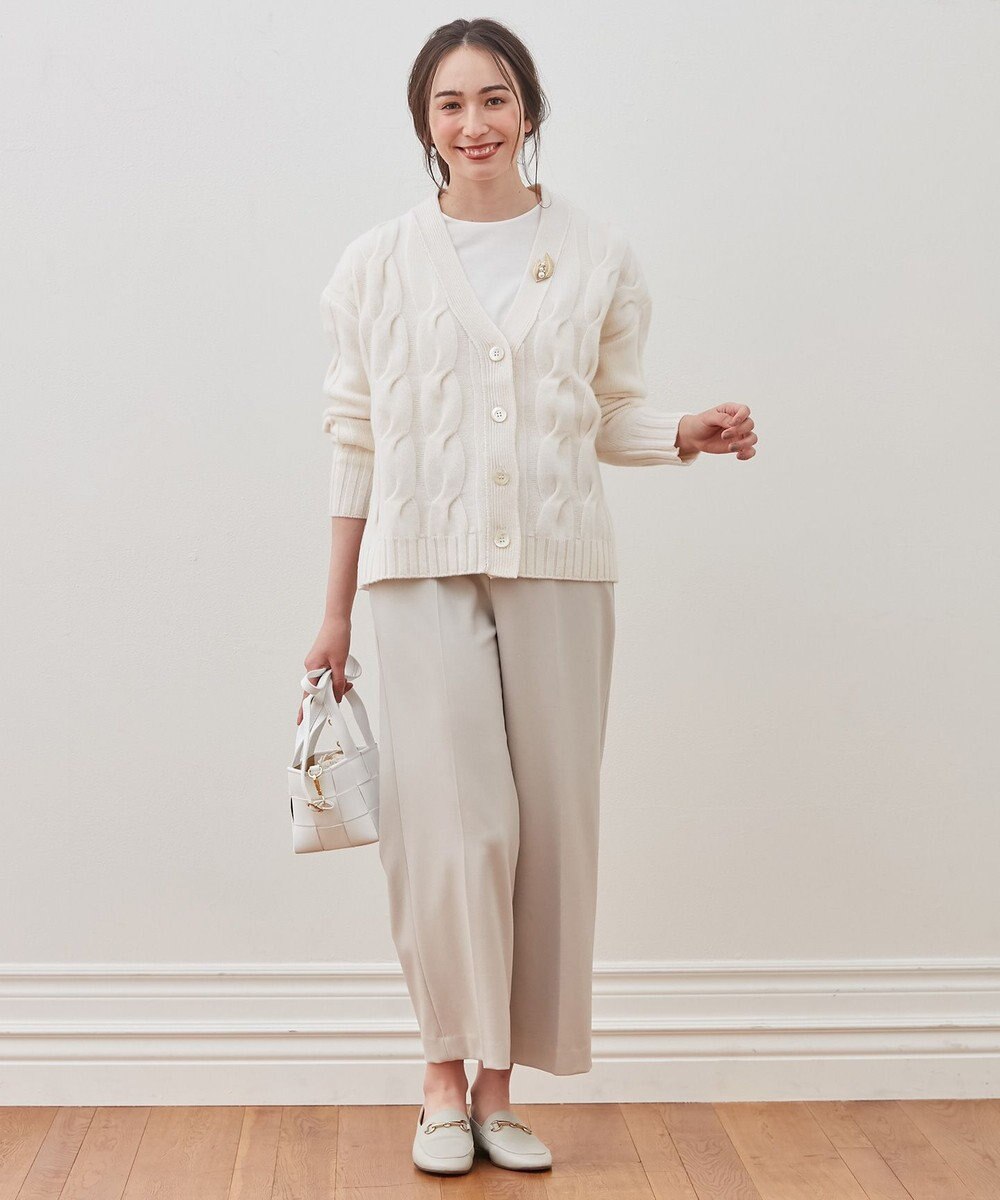 自由区 【洗える】ウールカシミヤブレンド ニットカーディガン 