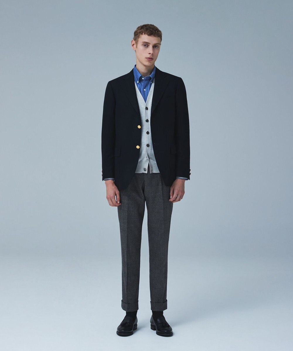 J.PRESS MEN 【定番】ペピンメリノサキソニー オーセンティック ブレザー / 金釦 / 総裏地 / Authentic-Fit 