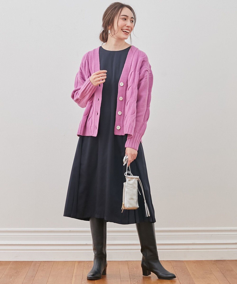 自由区 【洗える】ウールカシミヤブレンド ニットカーディガン 