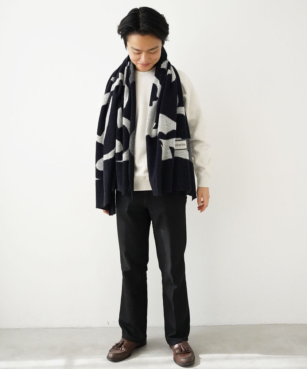 nitorito 【UNISEX】bonfula 牛と花モチーフ柄 ストール 