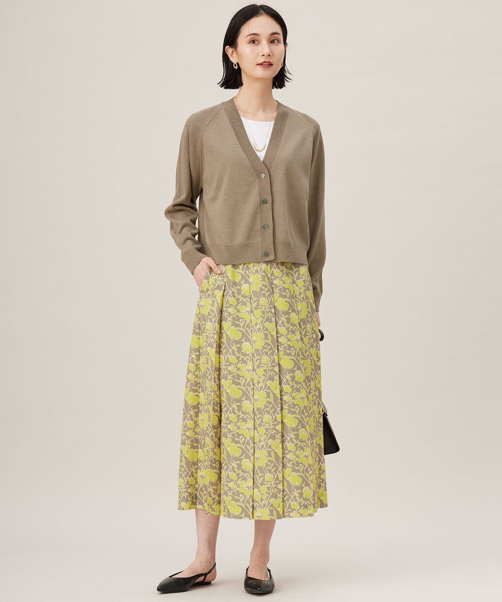 自由区 L 【カタログ掲載・洗える】ペーパーブレンドショート カーディガン 