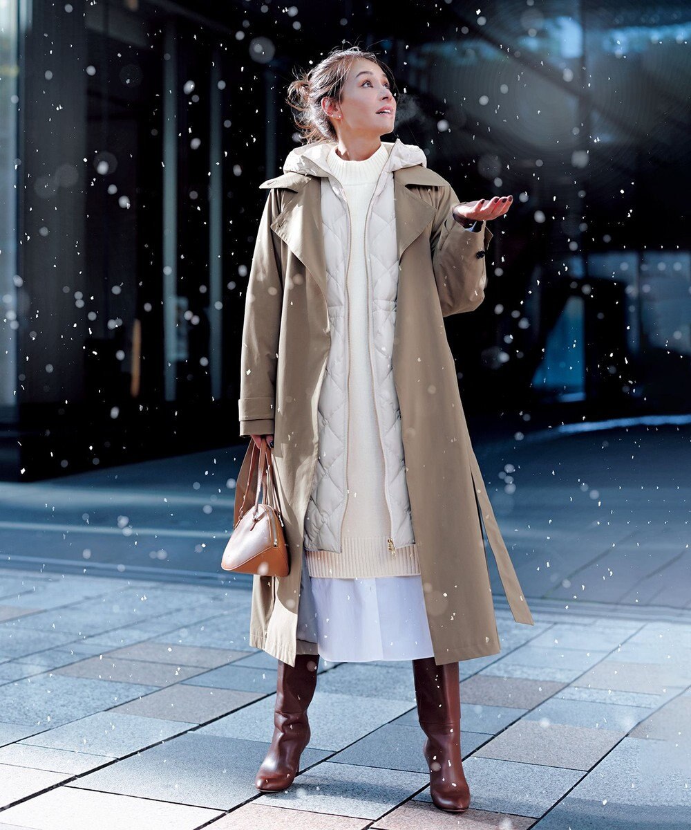 UNFILO 【洗える】チュニック ニットワンピース 