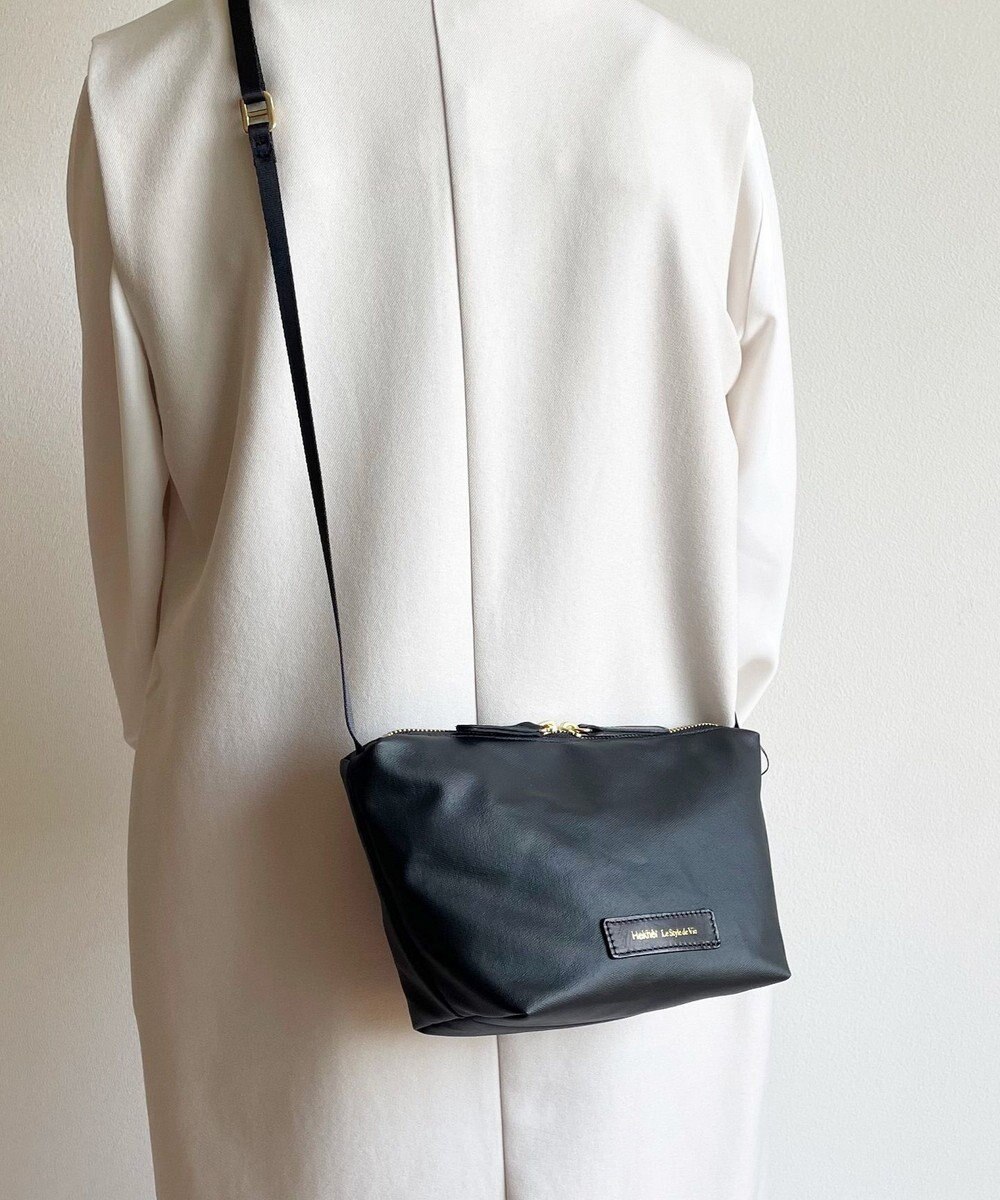 Hekhèr Le Style de Vie 新型追加【日本製 / 汚れにくい】PUコートコットンキャンバス×牛革付属 ショルダーバッグ 