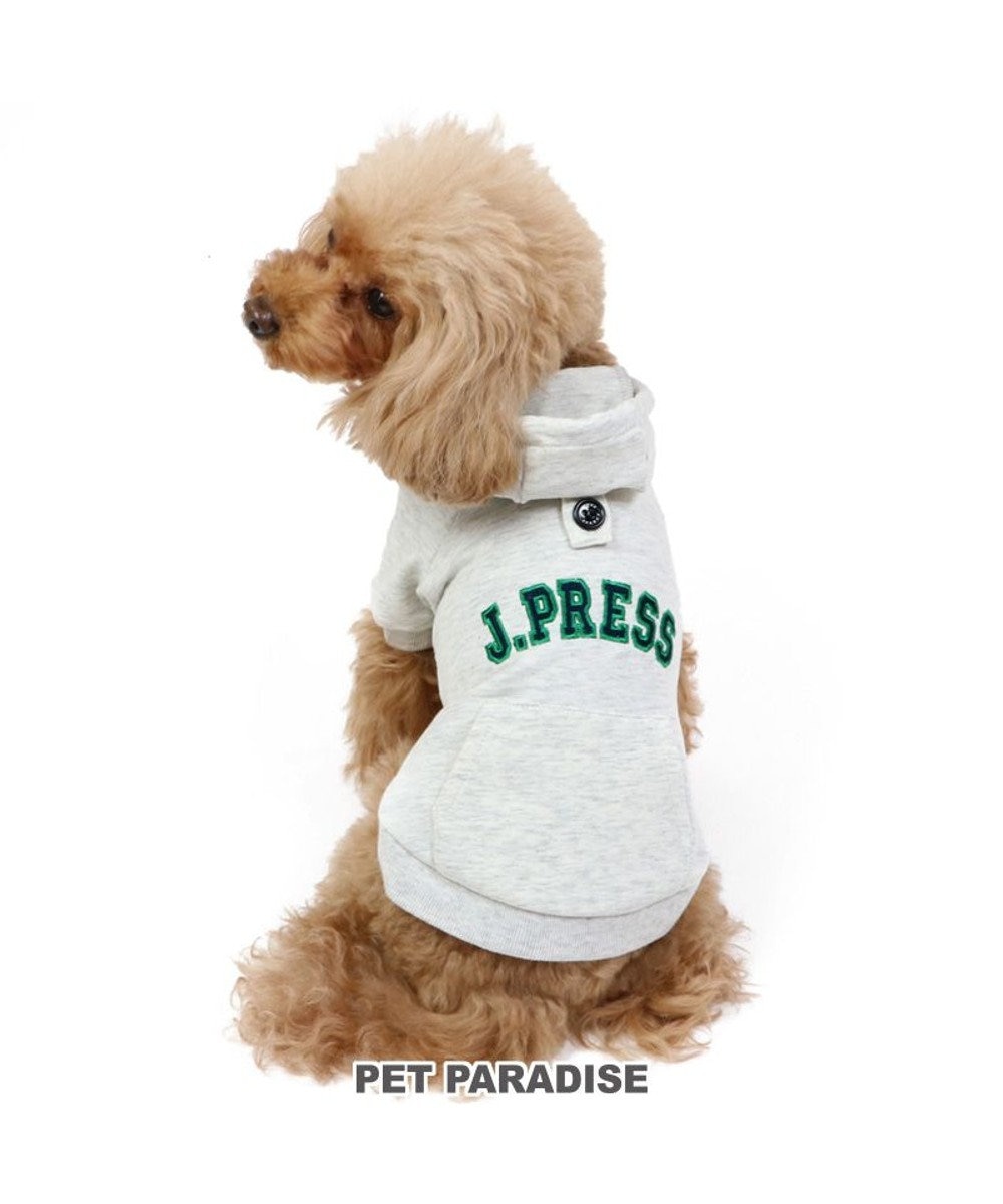 PET PARADISE 犬の服 犬 冬服 パーカー J.PRESS 【小型犬】 カレッジ ロゴ グレー