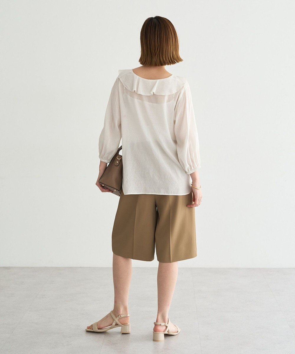 YECCA VECCA ラッフルリボンシアーブラウス 