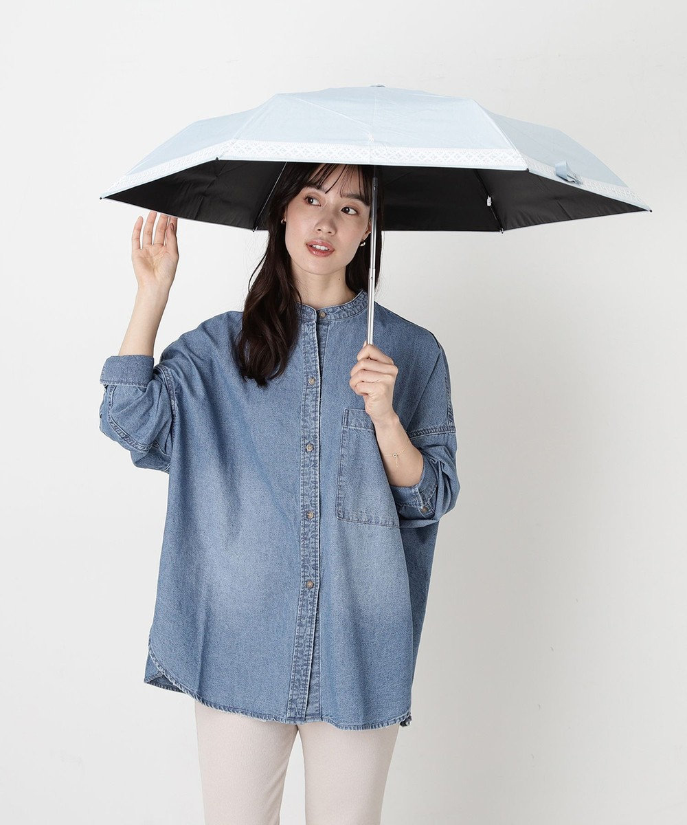 MOONBAT 【WEB限定/ 遮光率100％/遮熱/UV】POLO RALPH LAUREN（ポロ ラルフローレン）晴雨兼用日傘 ワンポイント ポロポニー レース 折りたたみ傘 