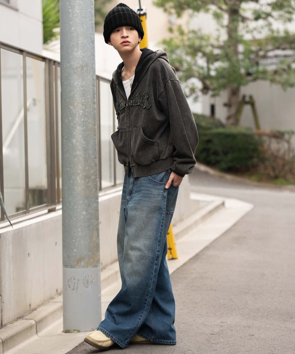 WEGO 【SMLサイズ展開】エクストラバギーデニムパンツ 