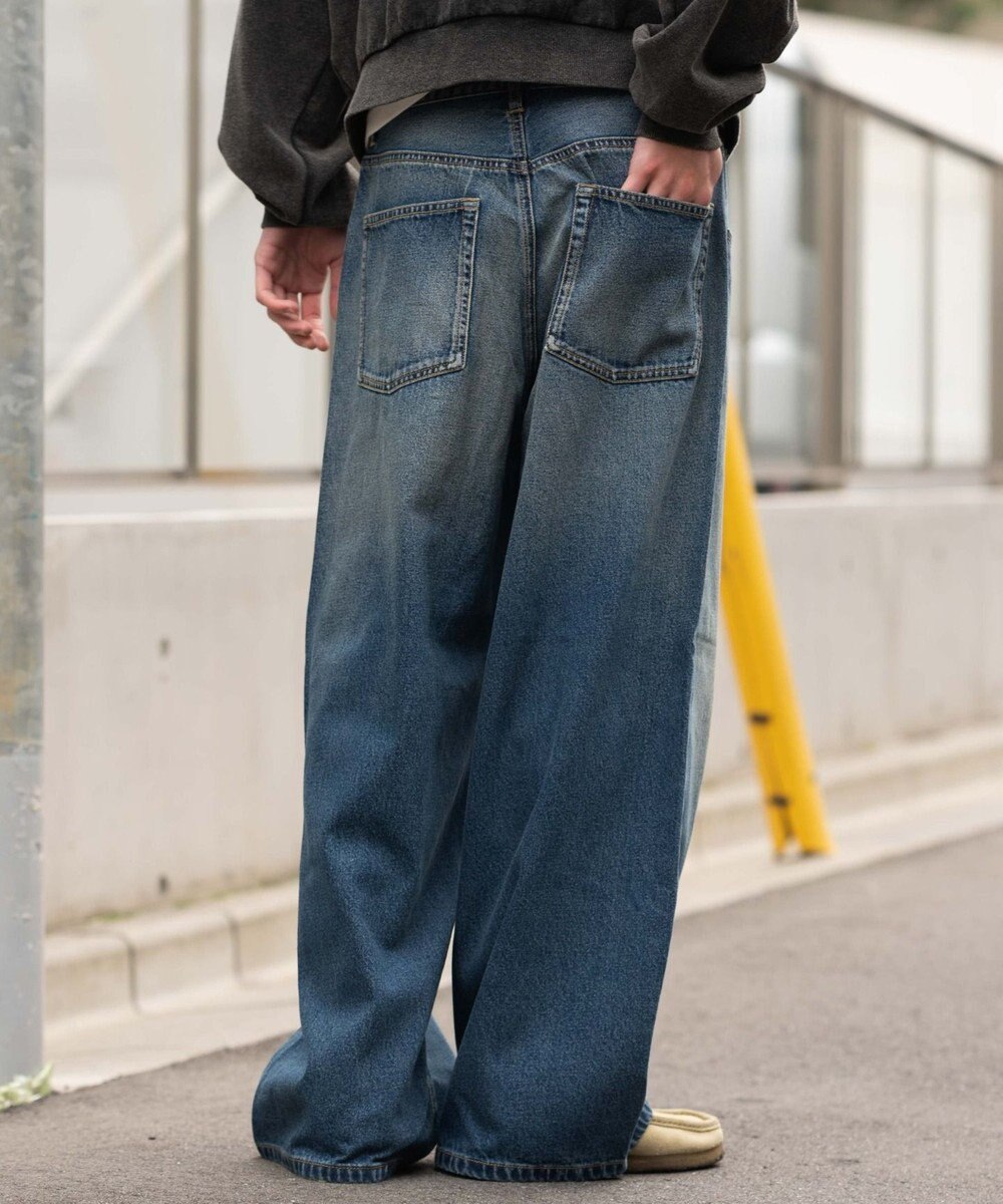 WEGO 【SMLサイズ展開】エクストラバギーデニムパンツ 