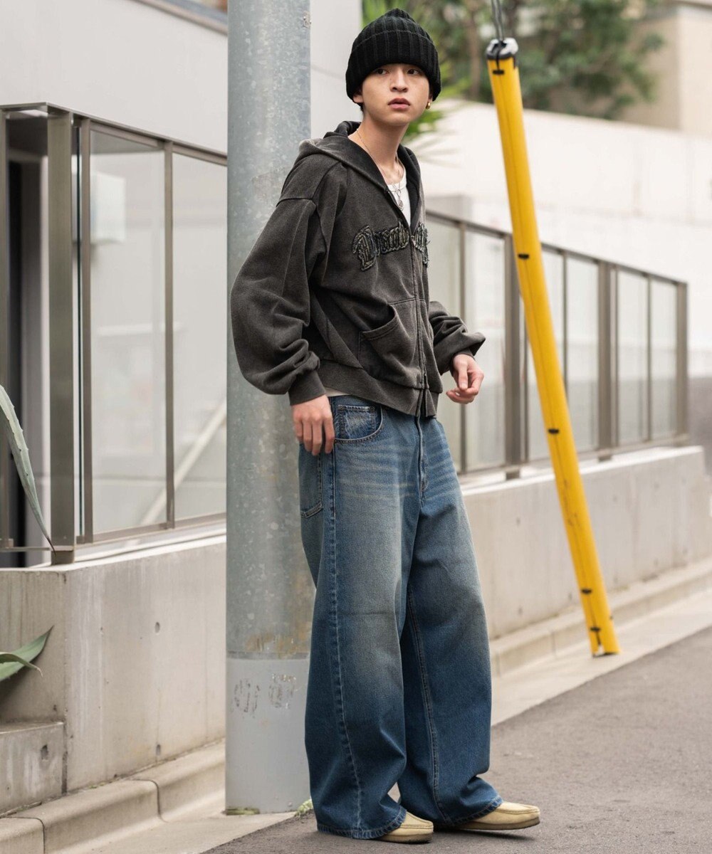 WEGO 【SMLサイズ展開】エクストラバギーデニムパンツ 