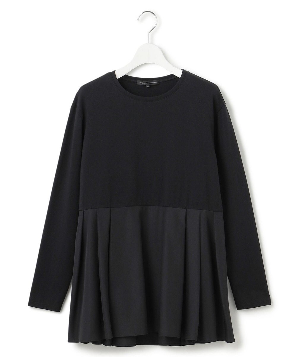 23区 S 【ご好評につき新色追加】ナチュラルコットンベアコンビ ペプラム カットソー 