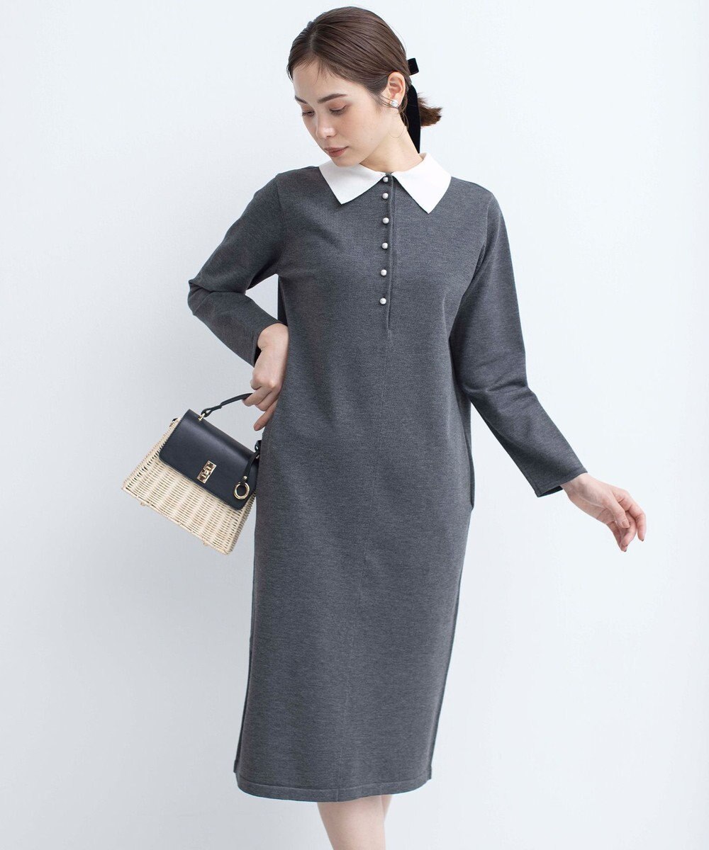 組曲 【新色追加！】Elena襟付き ニットワンピース 