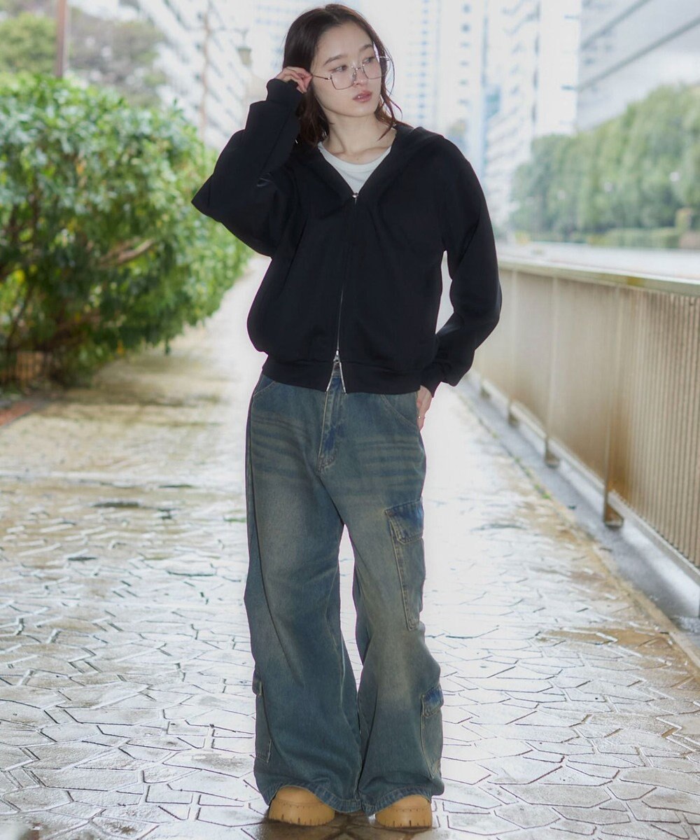 WEGO 【ユニセックス着用ITEM/SMLサイズ展開】ボンディングZIPパーカー 